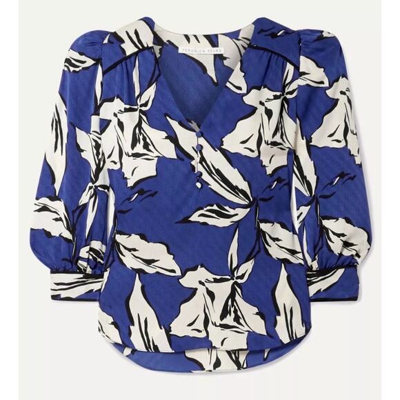 Veronica Beard NWT Milan Floral print Silk Blend Jacquard Blouse Size 10 Org$395 - Picture 2 of 14